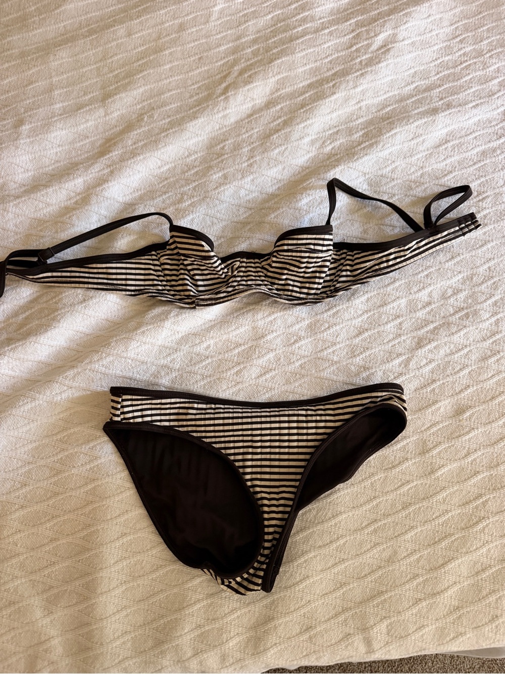 Aerie swimsuit cream and brown